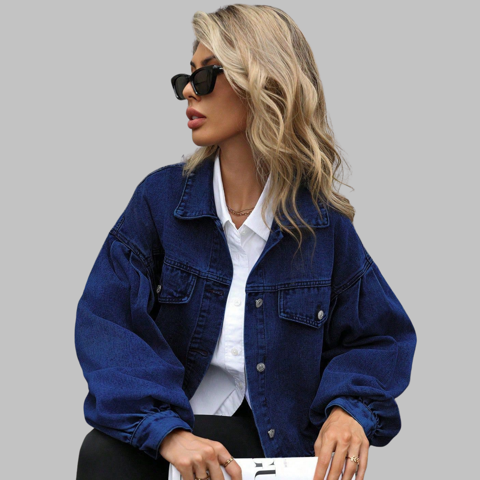 HEILA™ - Casual Long Sleeve Button Down Jacket