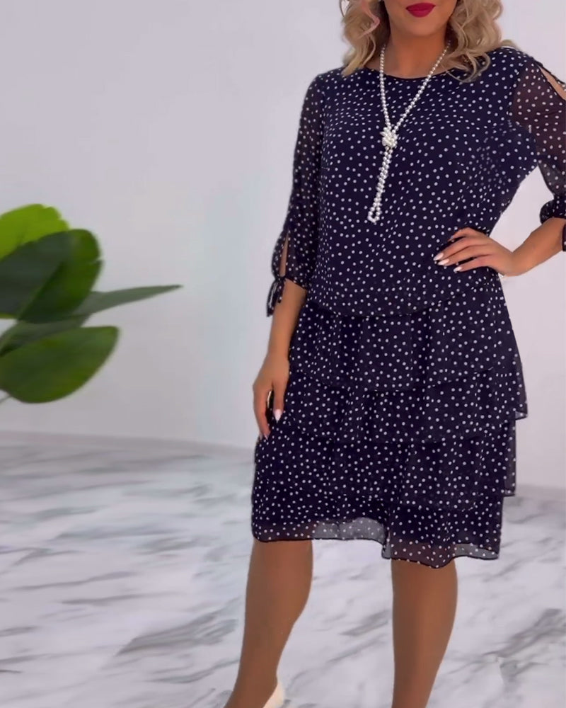 ELINA™ - Dotted Elegance Dress