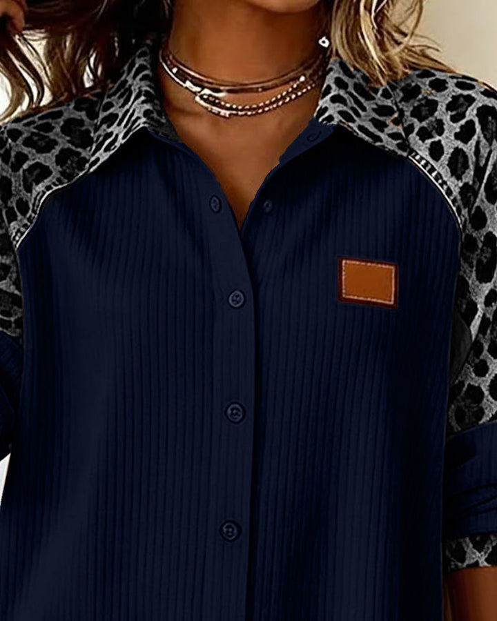 Jordana | Bold Leopard Print Button-Down Shirt