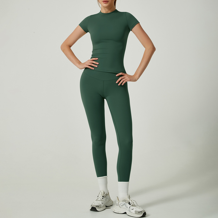 UBE™ - Casual Plain Top and Leggings Loungewear Set