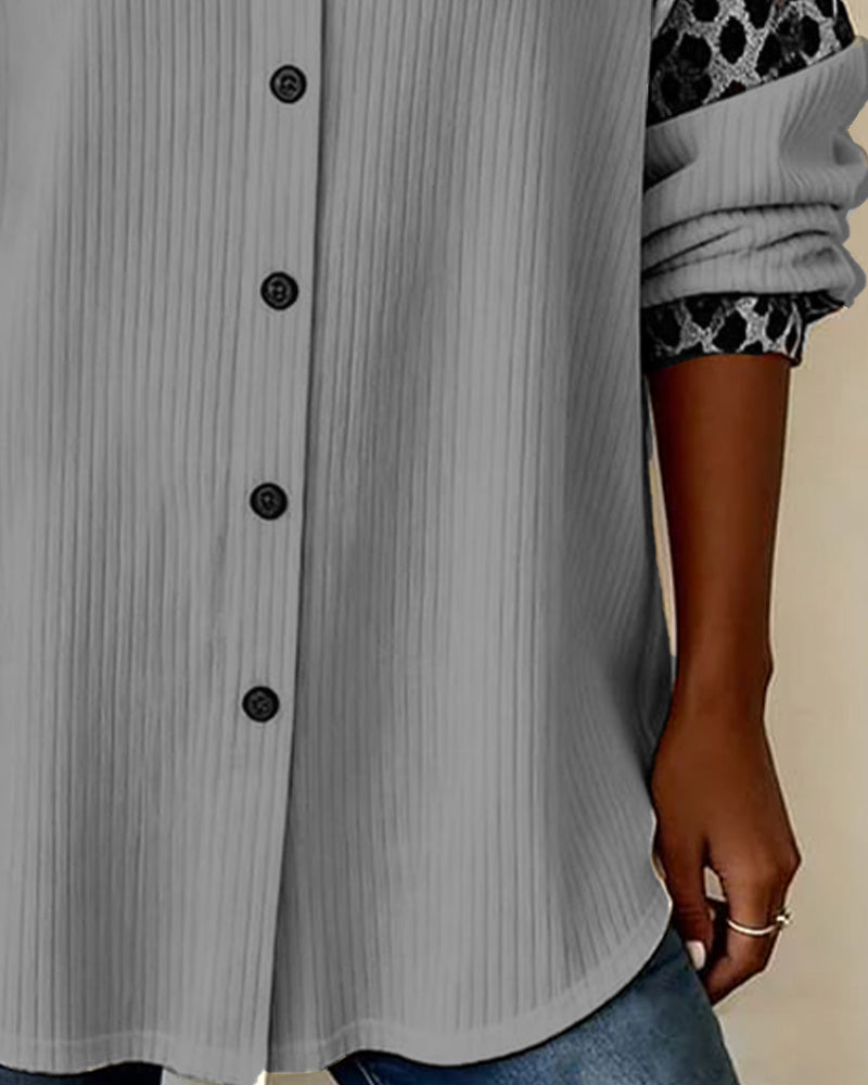 Jordana | Bold Leopard Print Button-Down Shirt