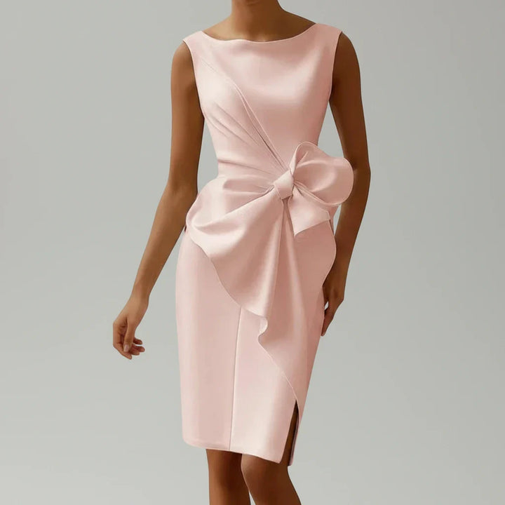 Bow Cocktail Midi Dress for Women