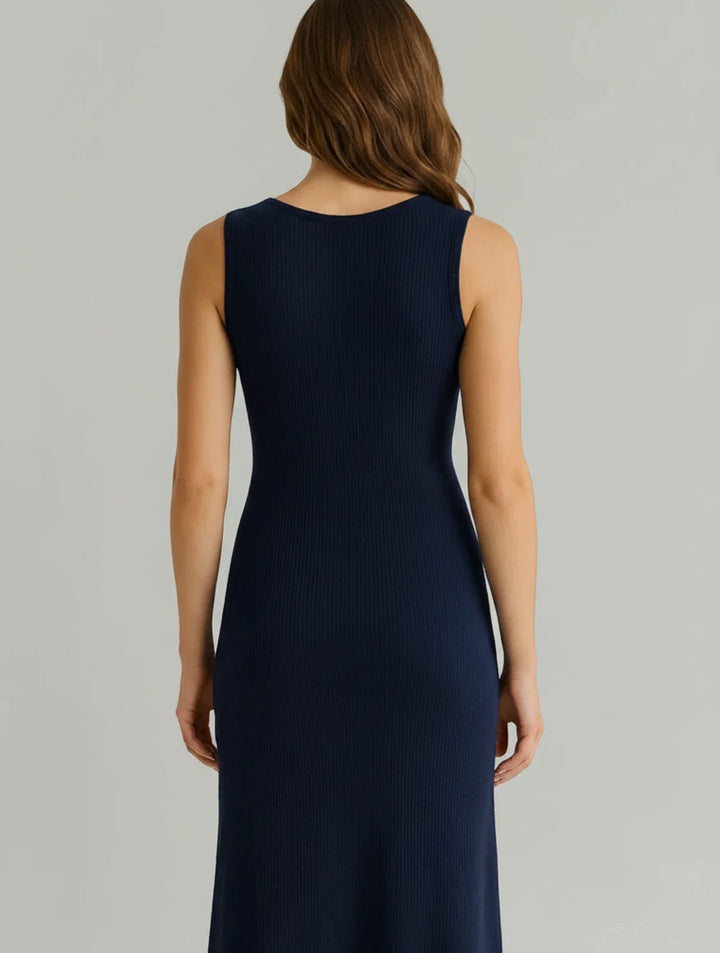 Button-Front A-Line Midi Dress for Women
