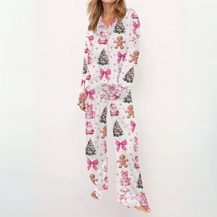 SYLIA™ - Casual Printed Button Down Top and Comfy Pajama