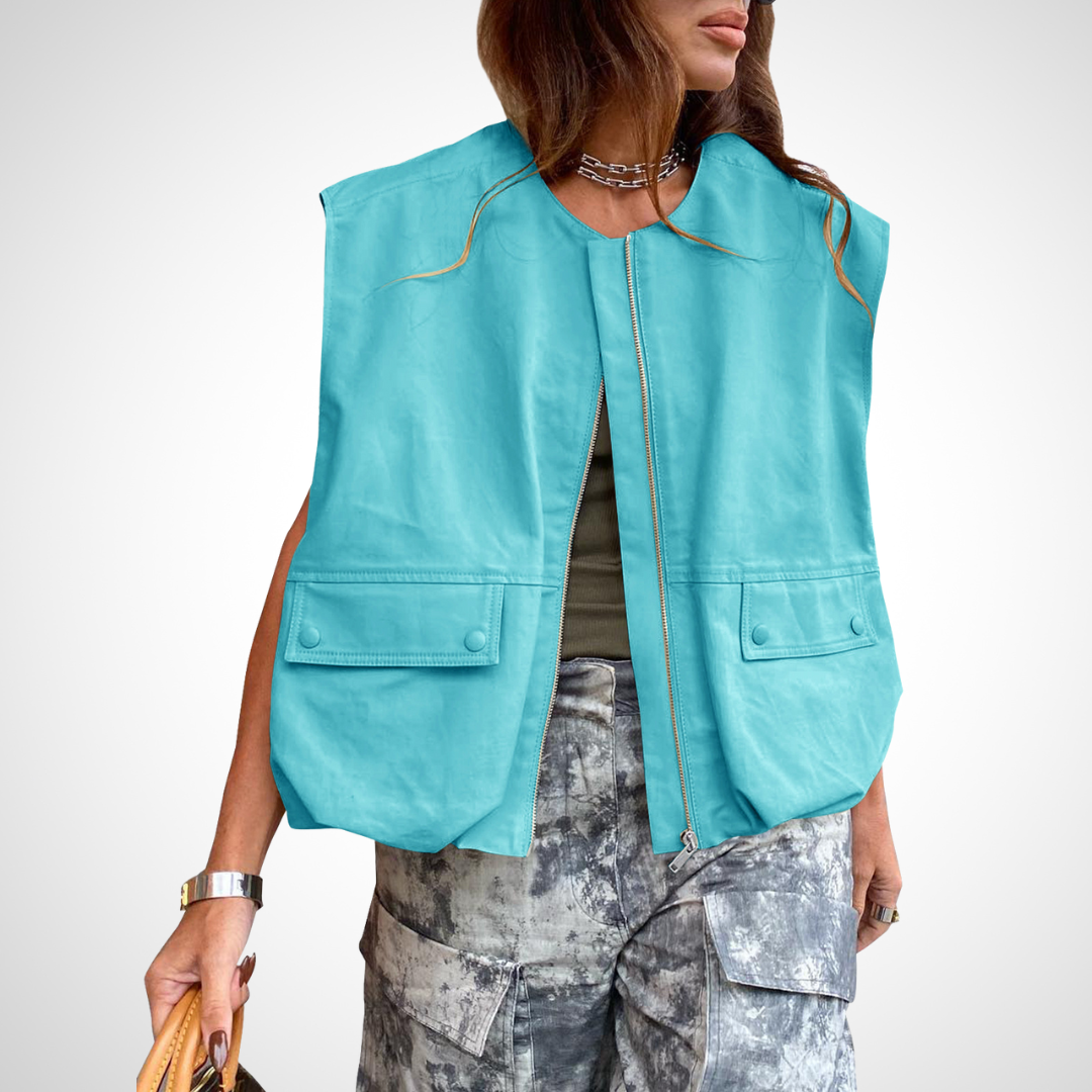 QUANA™ - Casual Sleeveless Loose Zipper Vest