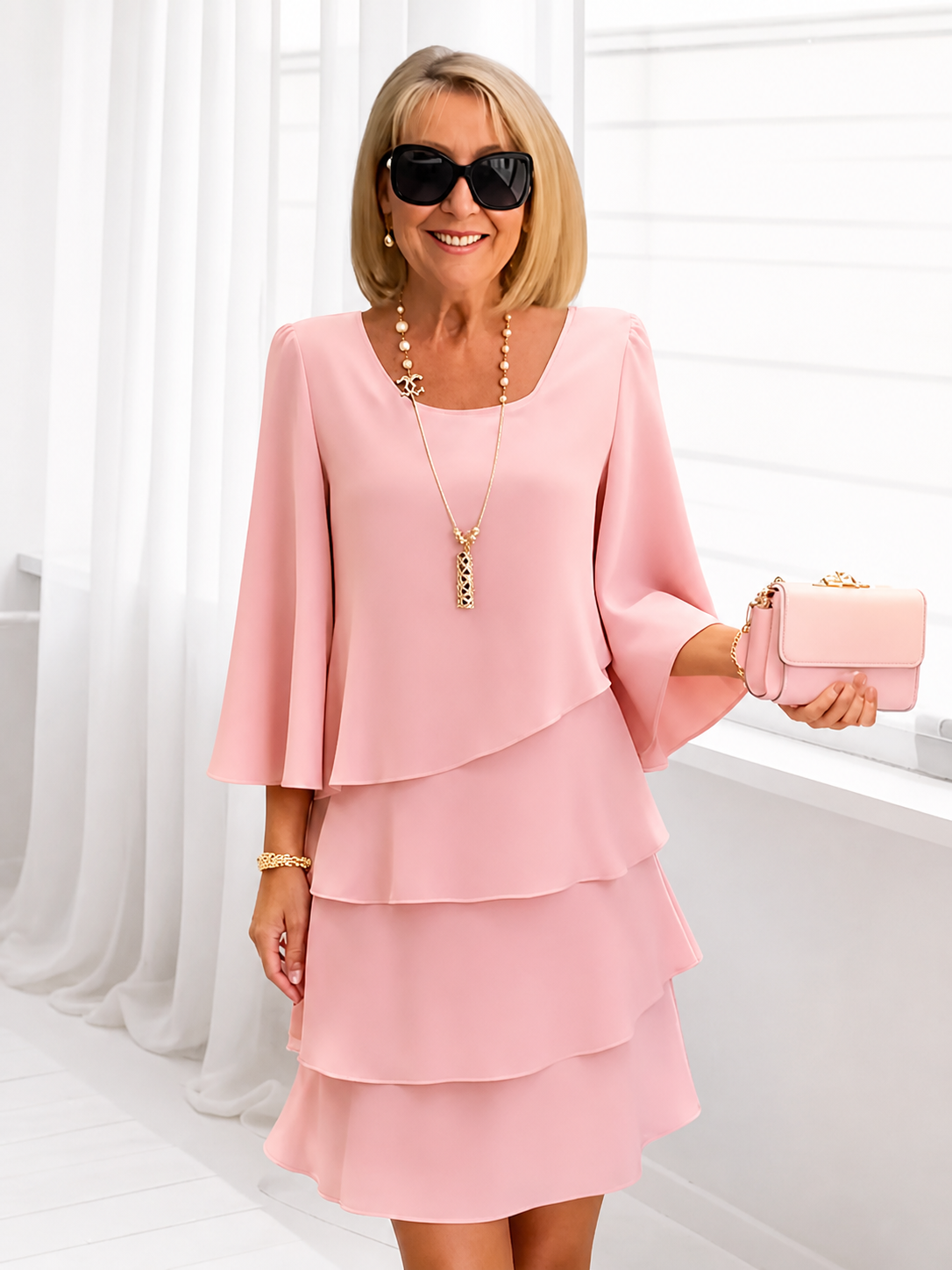 Catherine | Elegant Comfort Ruffle Dress