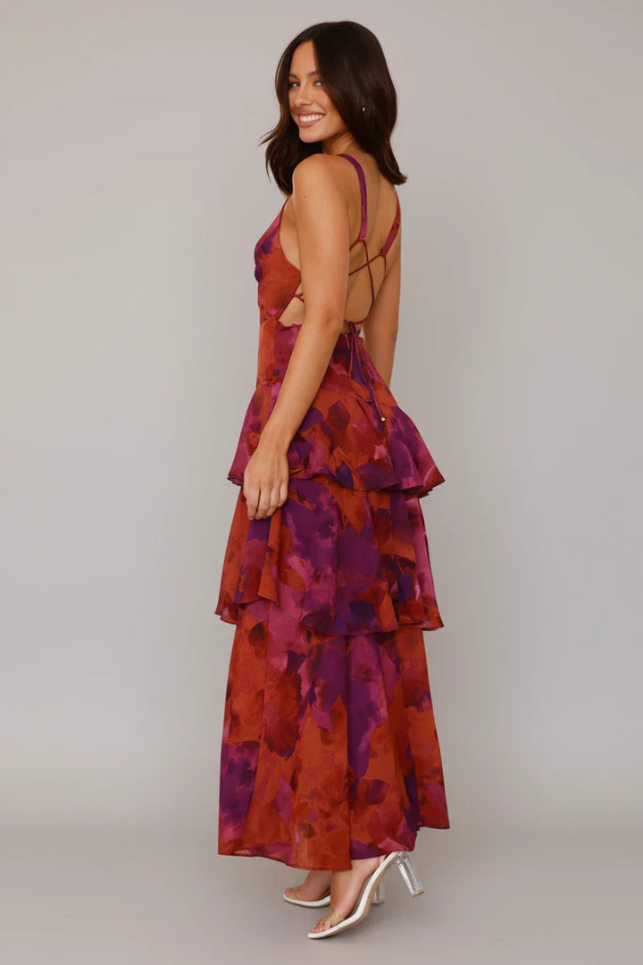 Floral V-Neck Sundress Maxi Dress for Women