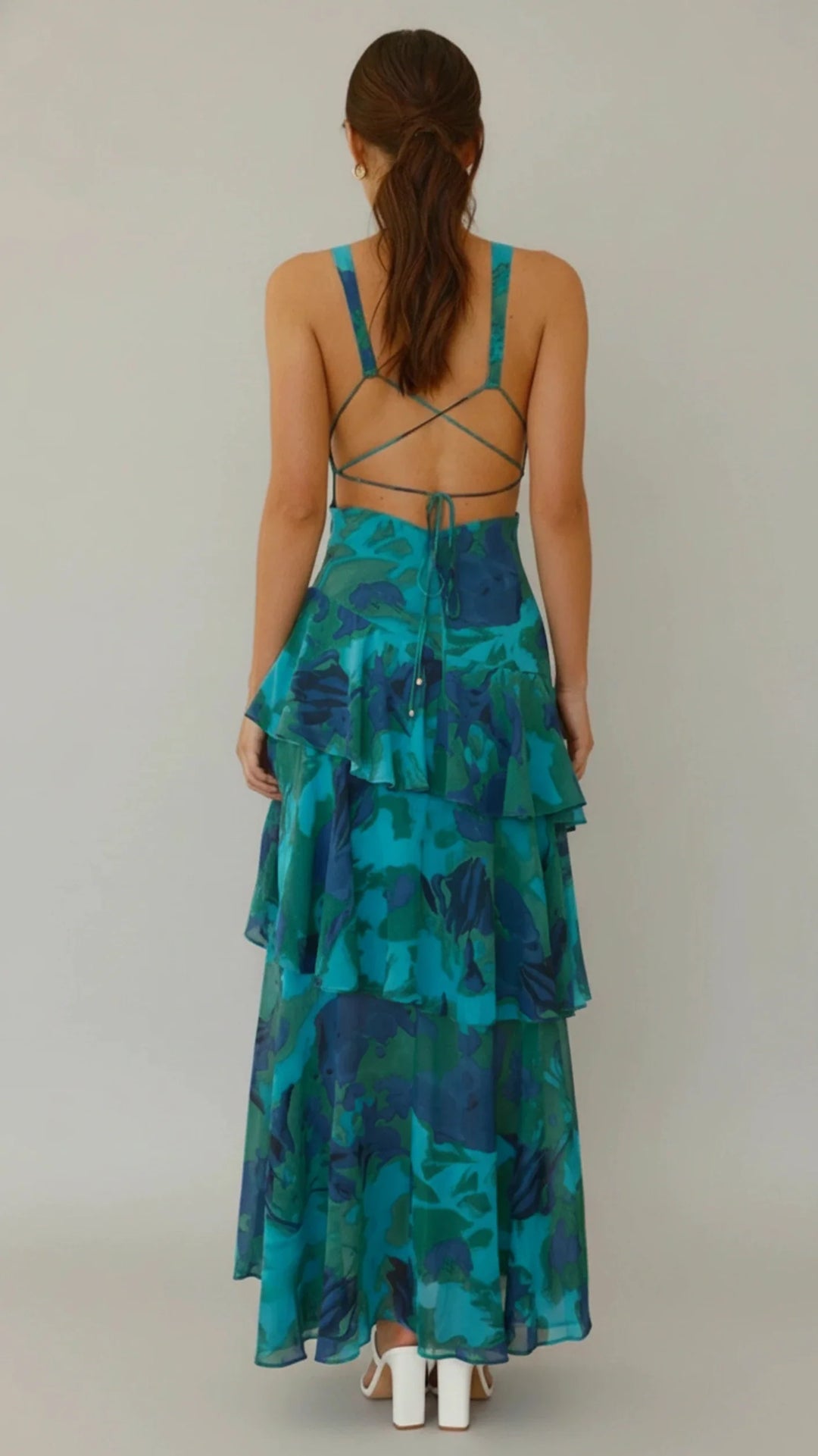 Floral V-Neck Sundress Maxi Dress for Women