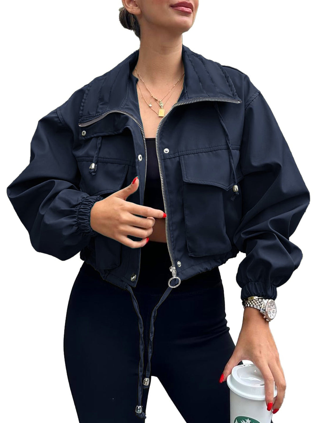 AGAPITA™ – Lightweight Zip-Up Cropped Jacket