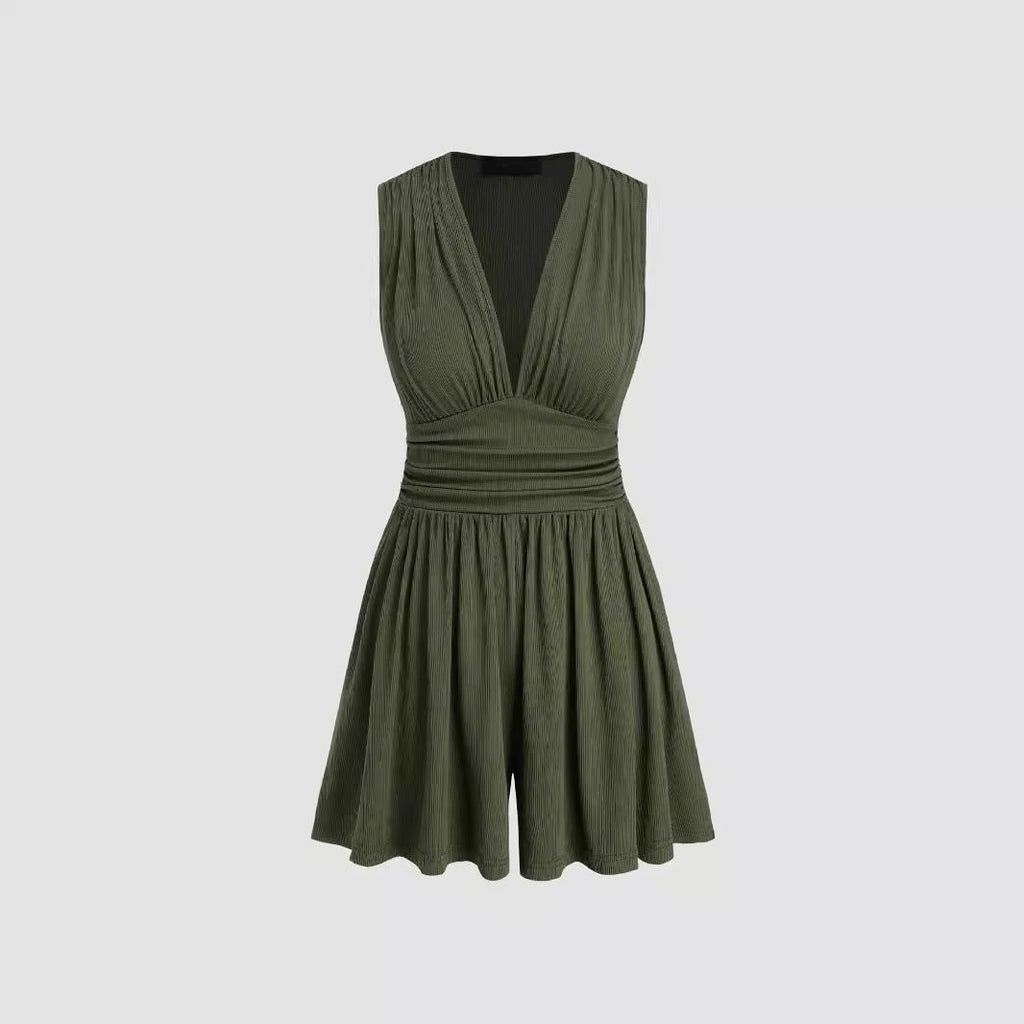 PARIS™ - Chic V-Neck Sleeveless Overall Romper