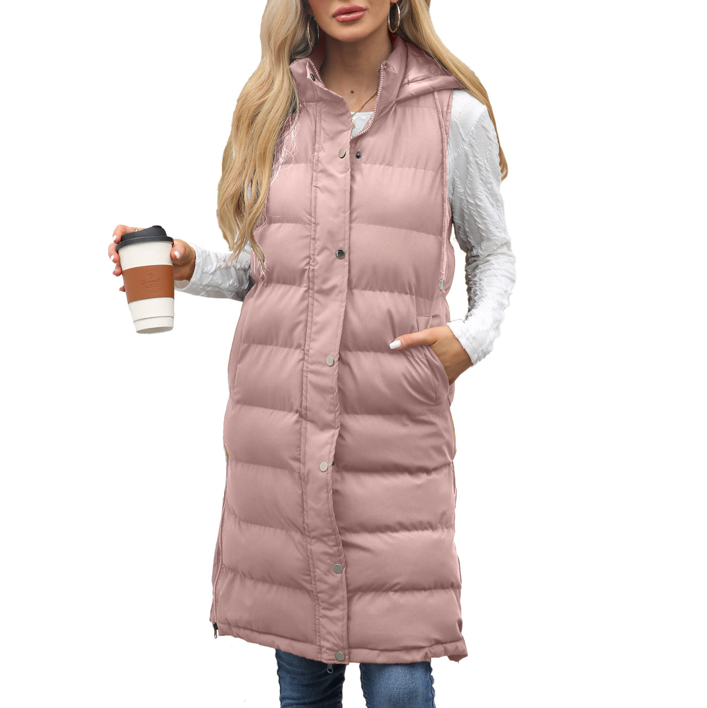 KUTSARA™ - Casual Sleeveless Hooded Long Vest