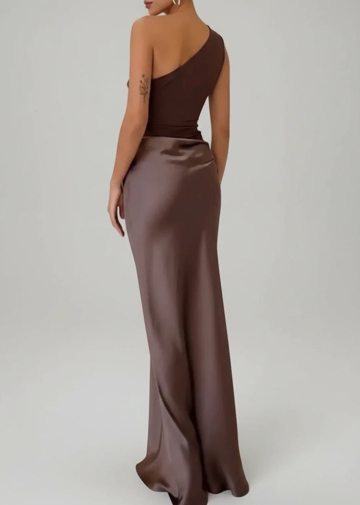 One Shoulder Evening Maxi Dress for Women