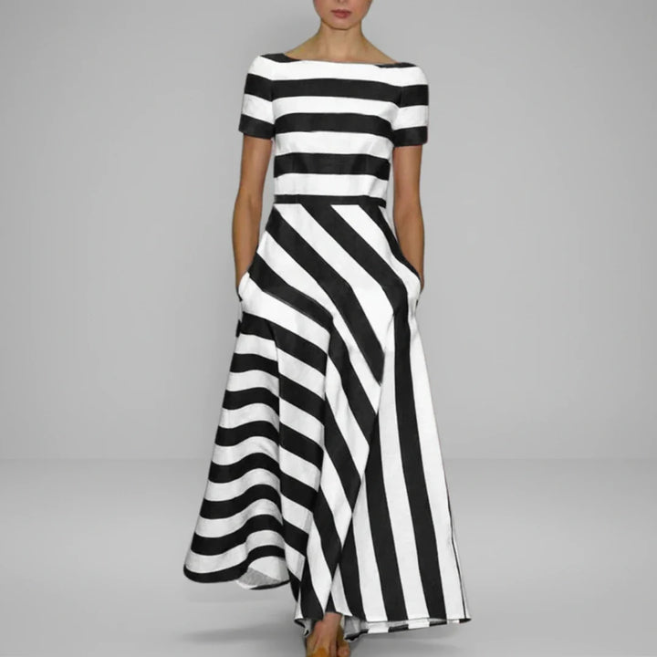 Sarah | Women's Striped A-Line Midi Dress