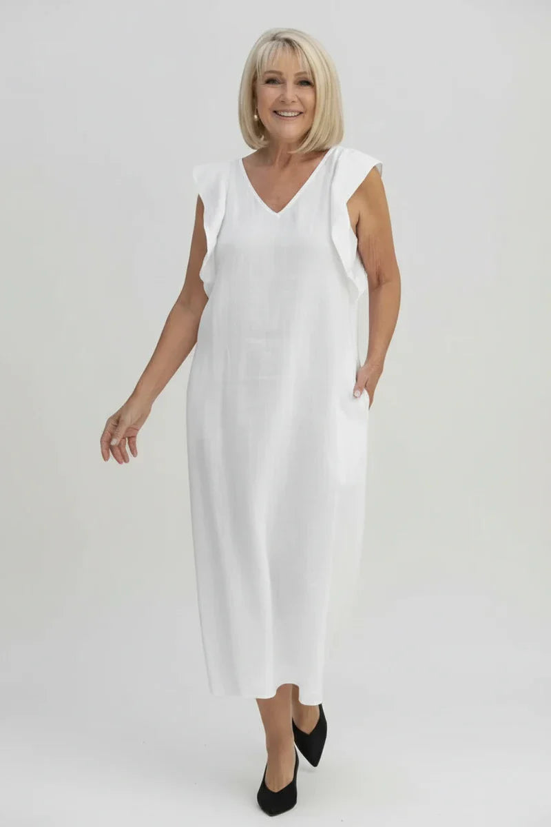 V-Neck Sleeveless Midi Dress for Women
