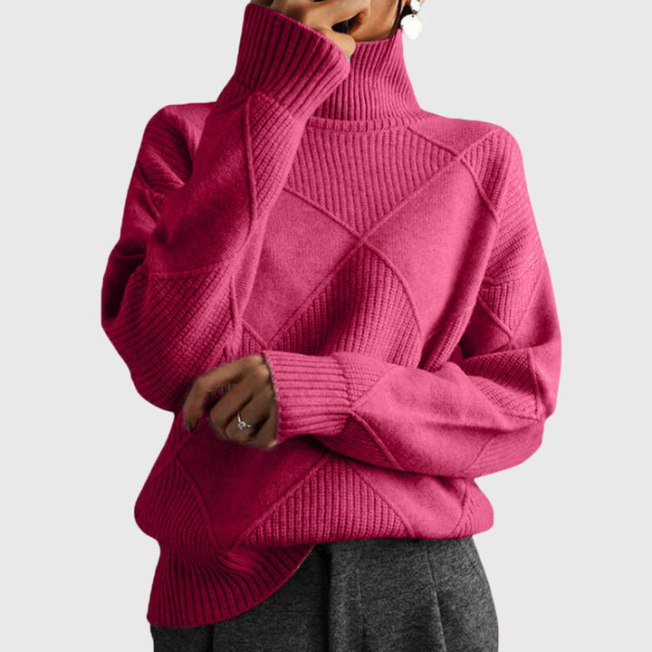 Angela - Modern Geometric Turtleneck Sweater