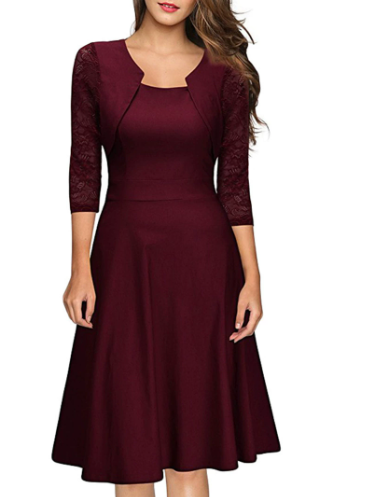 Amber | Women's A-Line Midi Dress with Bolero
