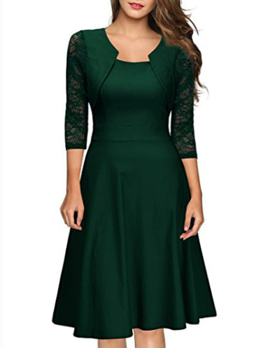 Amber | Women's A-Line Midi Dress with Bolero