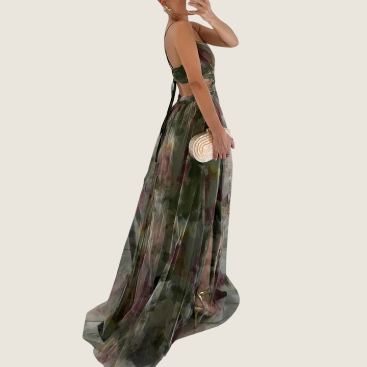 Angie | Women's V-Neck Spaghetti Strap Maxi Dress