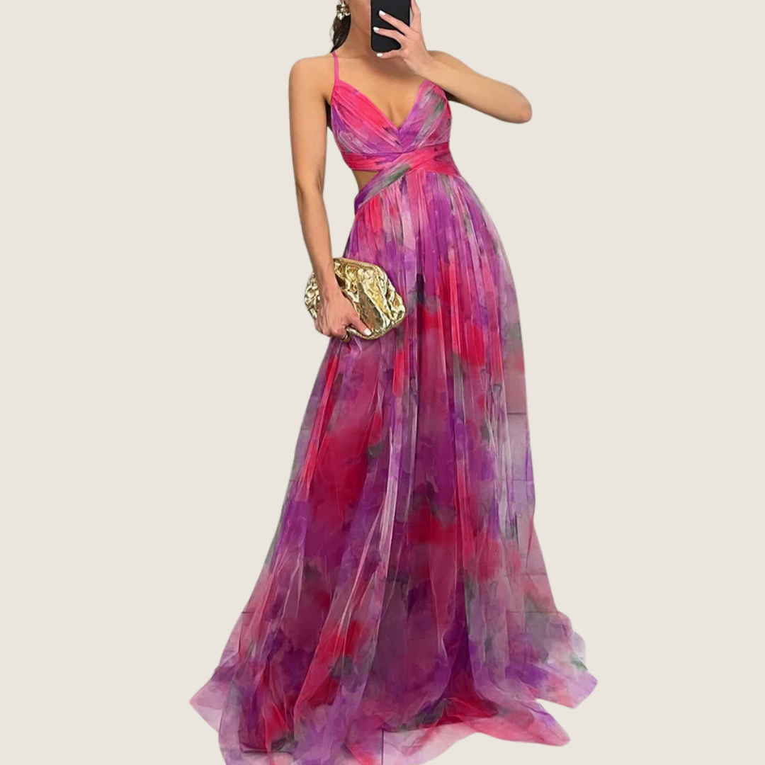 Angie | Women's V-Neck Spaghetti Strap Maxi Dress