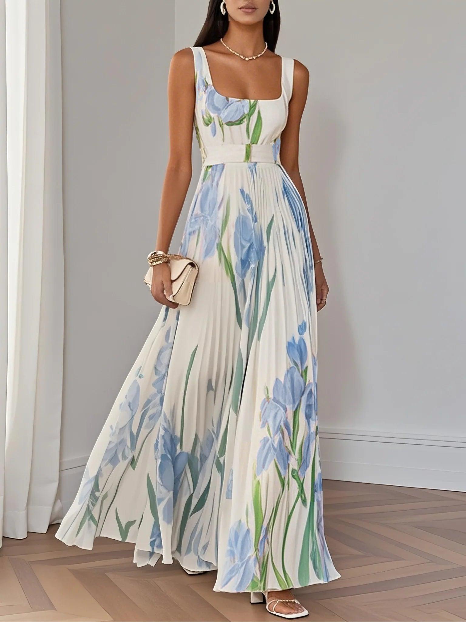 Ariana | Women's Sleeveless Pleated Maxi Dress