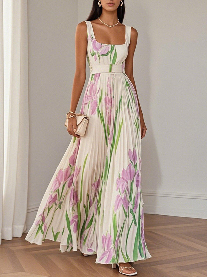 Ariana | Women's Sleeveless Pleated Maxi Dress