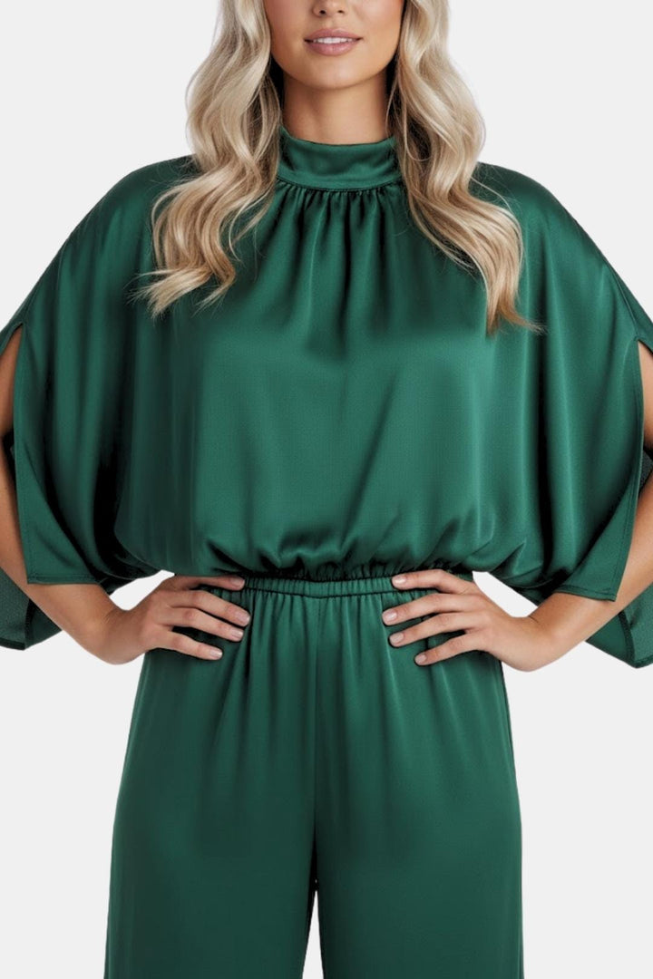 Bailey | Women's Cape Sleeve High Neck Jumpsuit