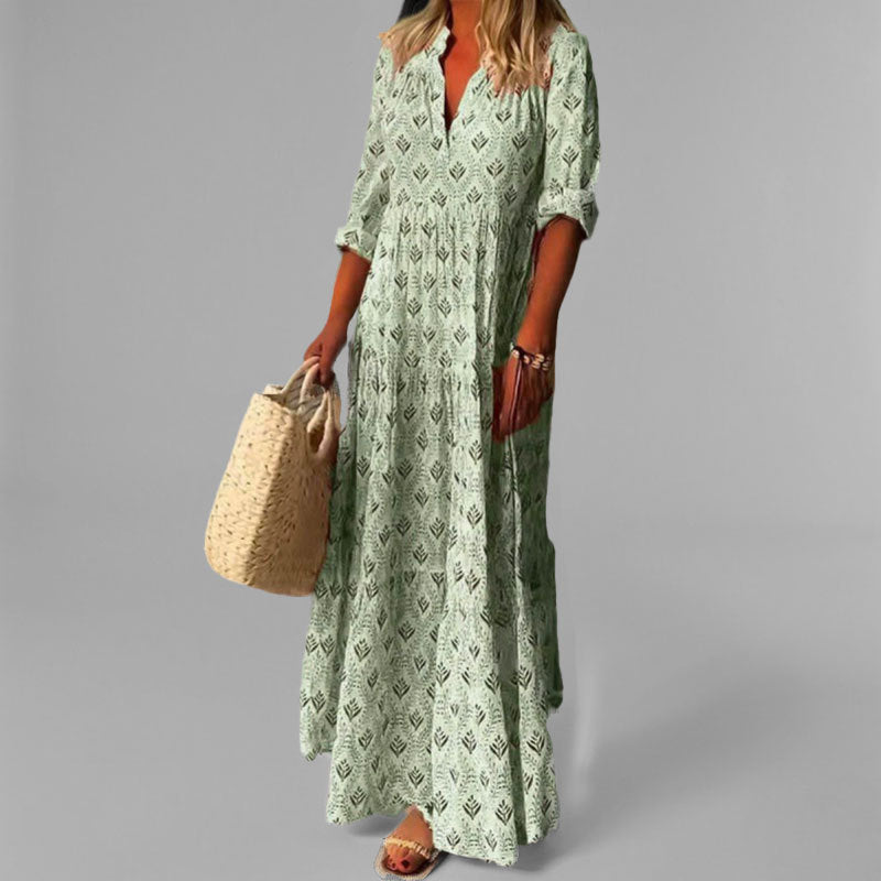 Cassandra | Women's V-Neck Boho Maxi Dress