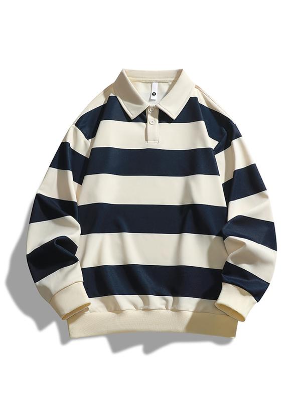 ZOE™ - Classic Fashion Striped Collar Long Sleeve Sweatshirt