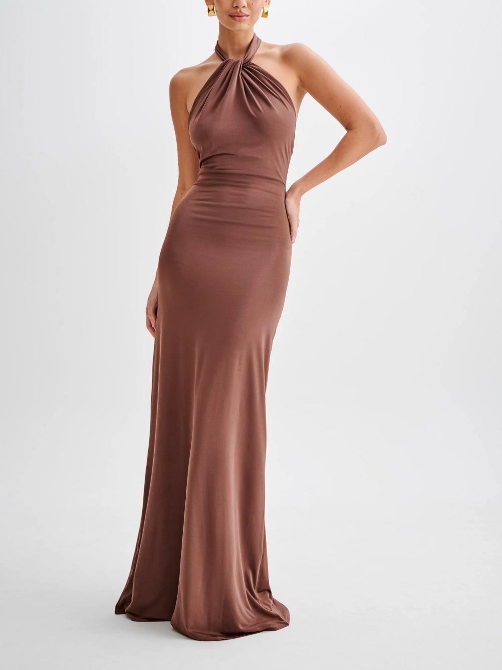 Claire | Women's Halter Bodycon Maxi Dress