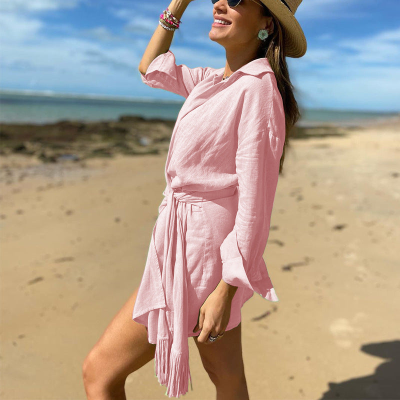 Ellen | Women's Tie Waist Wrap Mini Dress