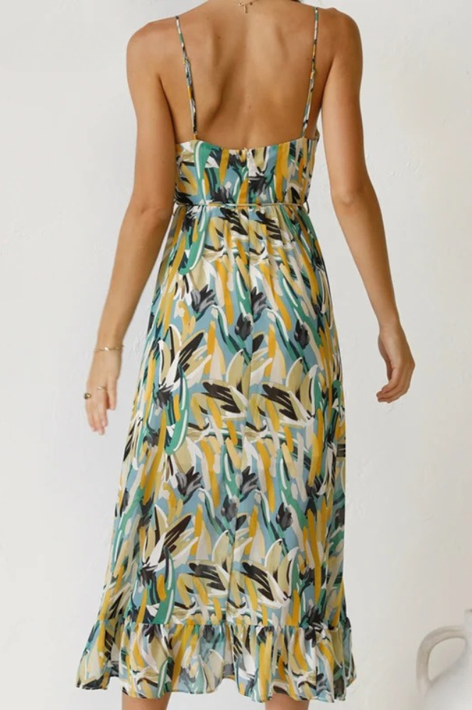 Ellen | Women's V-Neck A-Line Midi Dress