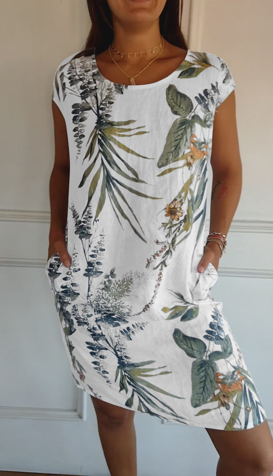 Emily | Women's Floral Print Casual T-Shirt Dress