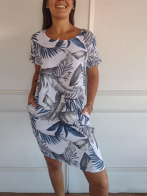 Emily | Women's Floral Print Casual T-Shirt Dress