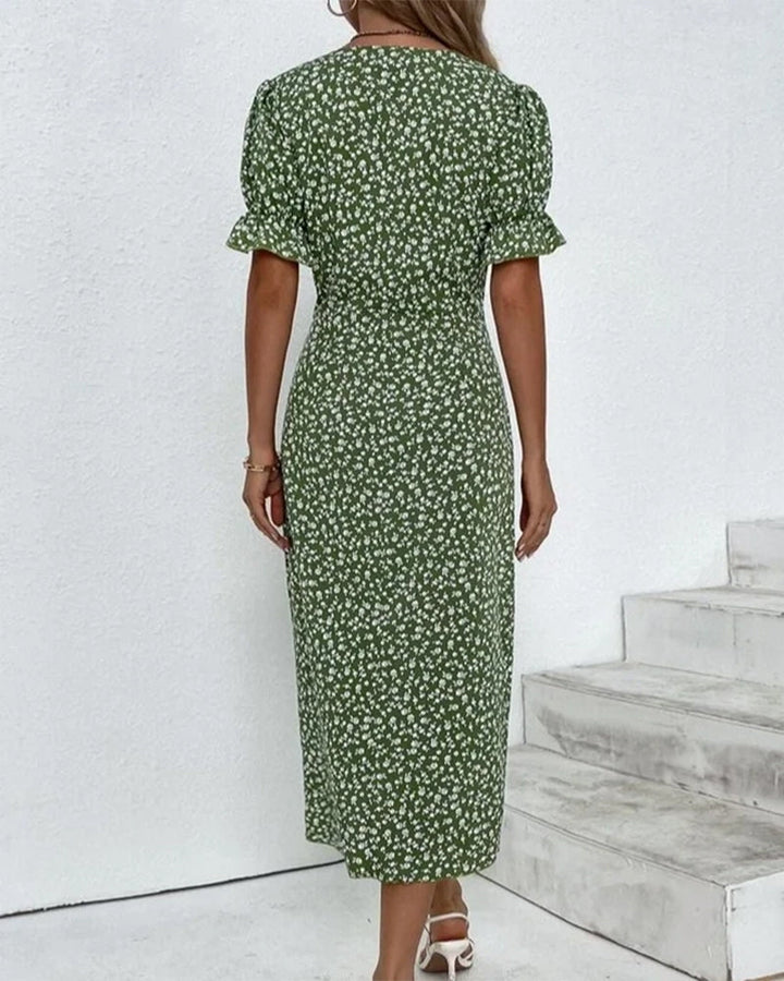 Esme | Women's V-Neck Wrap Midi Dress