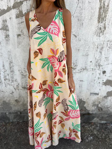 Gale | Women's Sleeveless V-Neck Maxi Dress