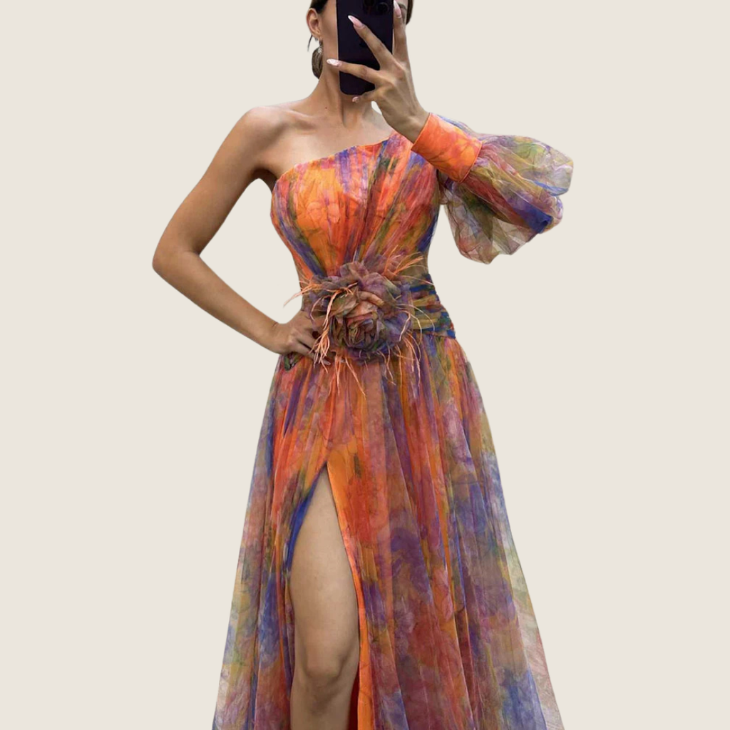 Gloria | Women's One Shoulder Floral Maxi Dress