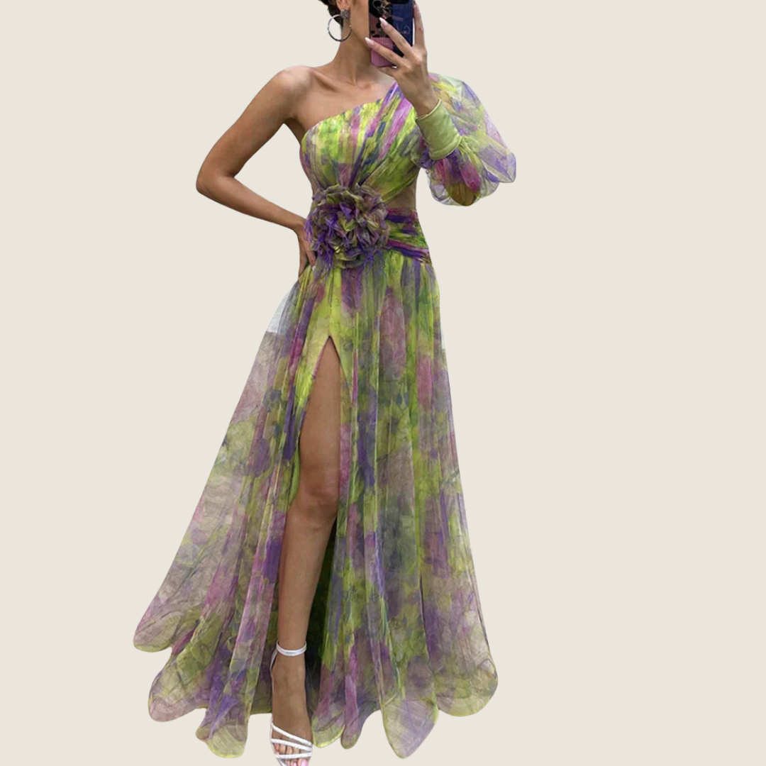 Gloria | Women's One Shoulder Floral Maxi Dress