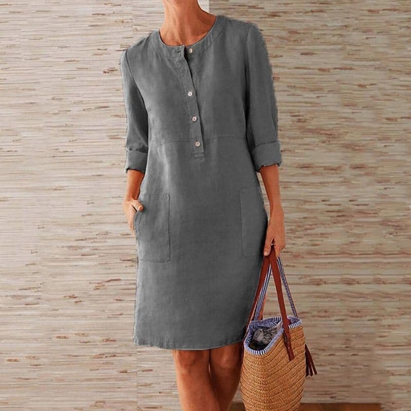 Hannah | Women's Button Front Shirt Dress