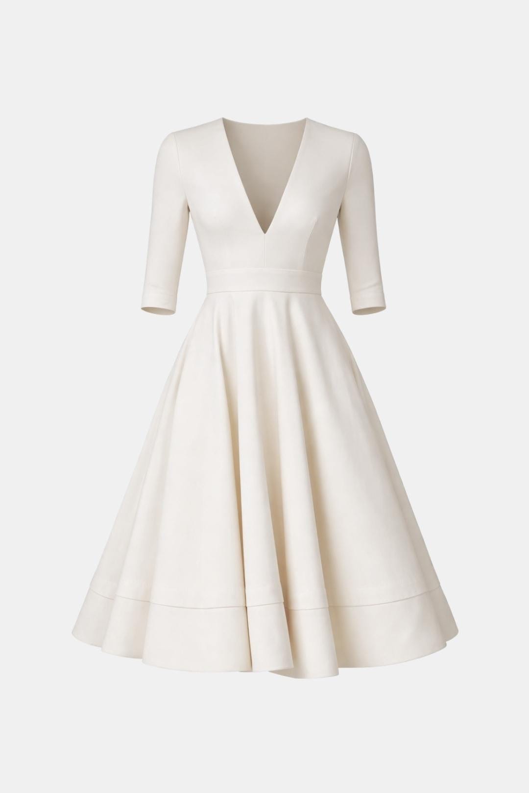 Irene | Women's V-Neck A-Line Midi Dress