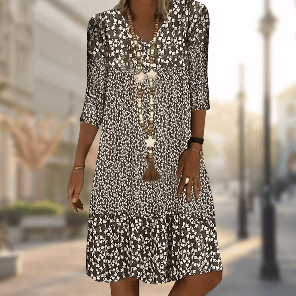 Jamie | Women's V-Neck A-Line Midi Dress