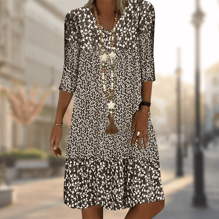 Jamie | Women's V-Neck A-Line Midi Dress