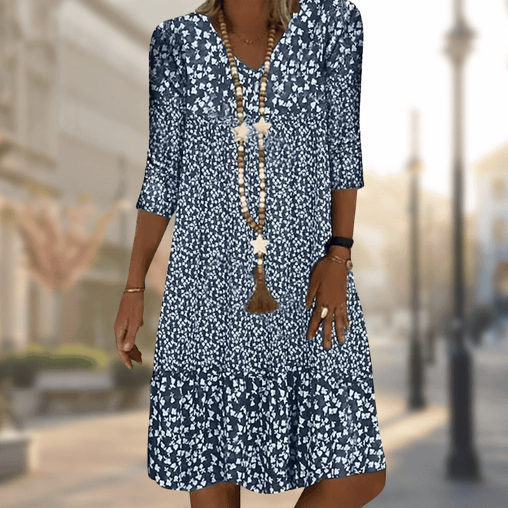 Jamie | Women's V-Neck A-Line Midi Dress