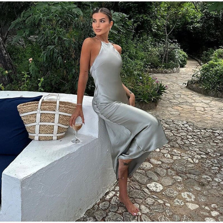 Jessica | Women's Sleeveless Satin Midi Dress