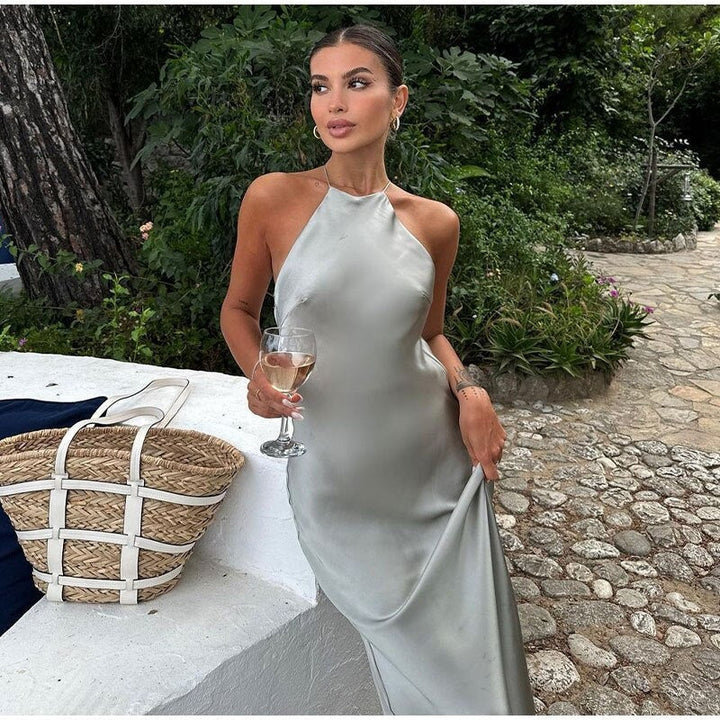 Jessica | Women's Sleeveless Satin Midi Dress