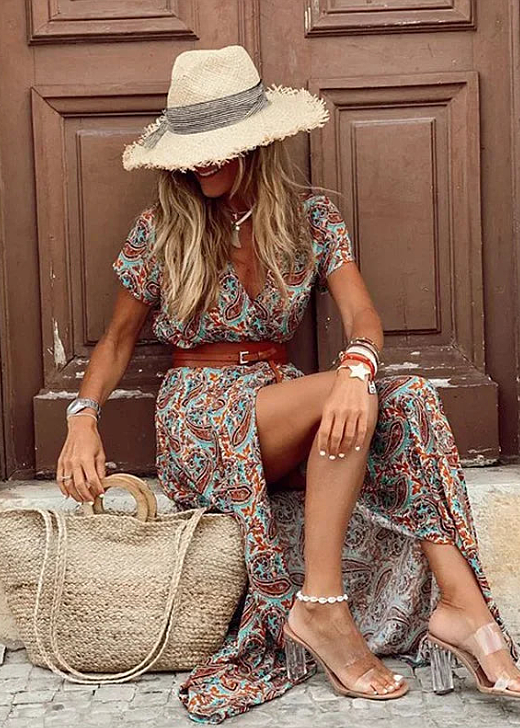 Jo | Women's Floral Slit Maxi Dress