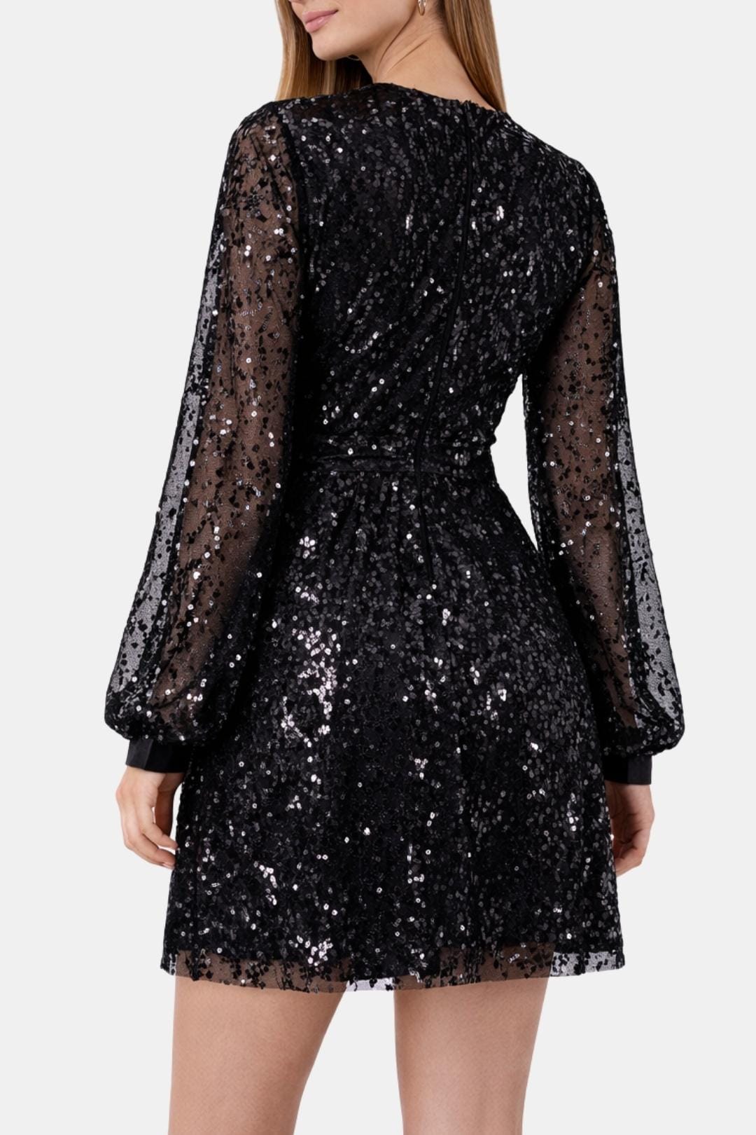 Judie | Women's Sequin Long Sleeve Mini Dress