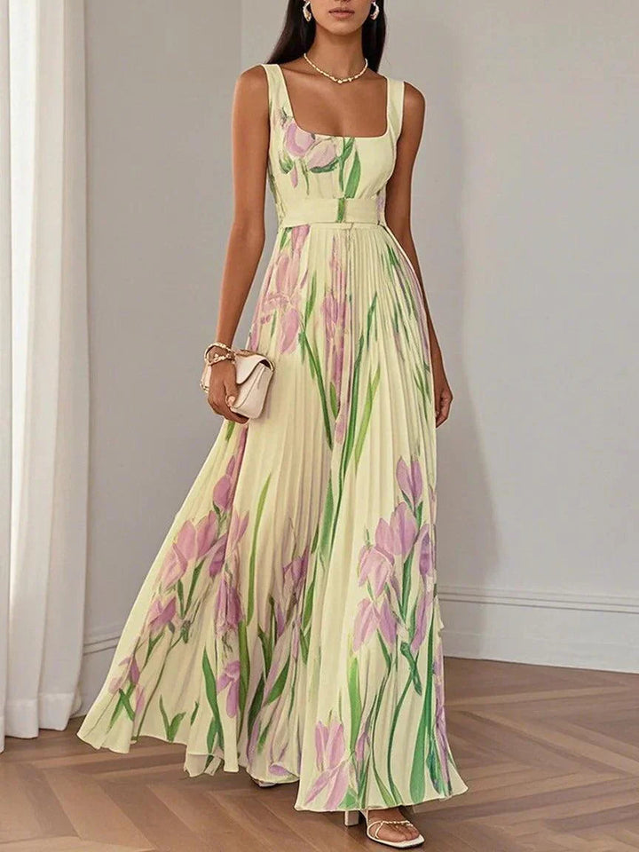 Karen | Women's Sleeveless Pleated Maxi Dress