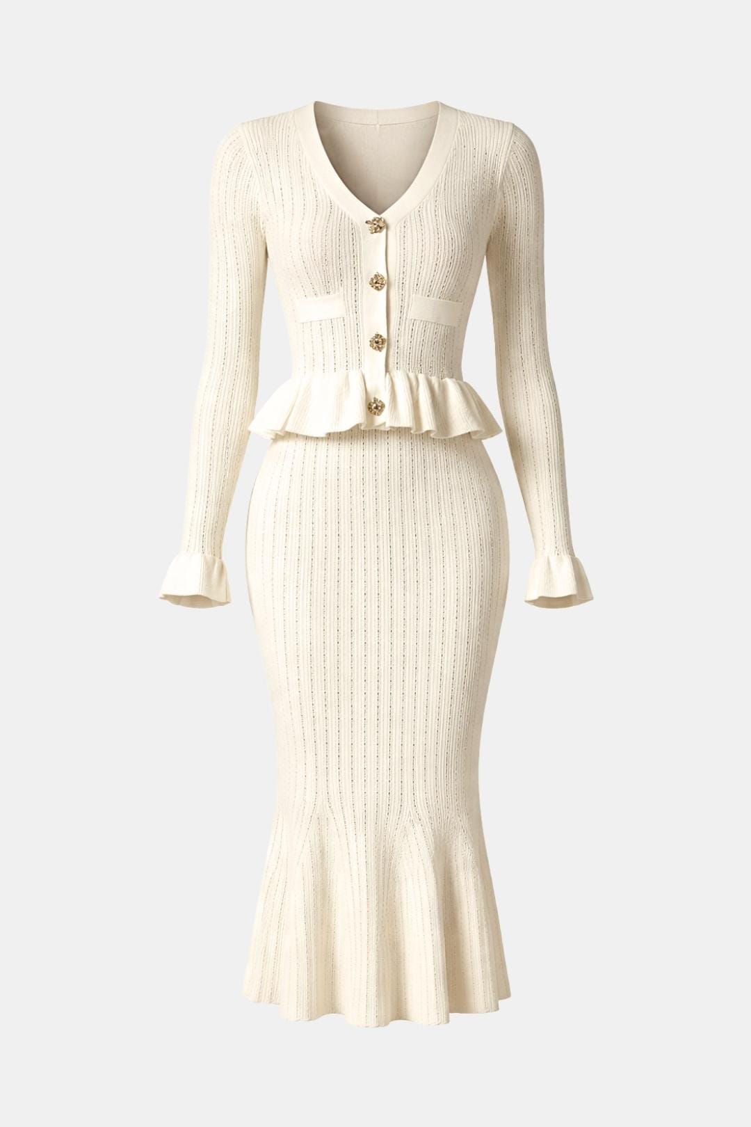 Karen | Women's V-Neck Fit & Flare Midi Dress