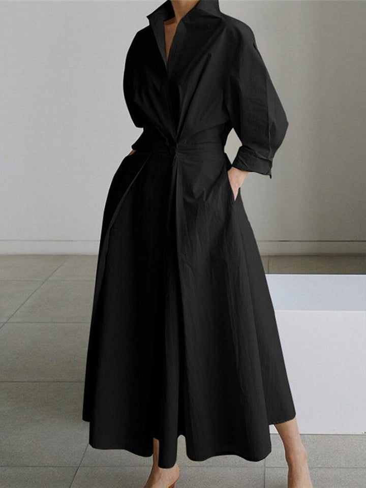 Kate | Women's V-Neck A-Line Midi Dress
