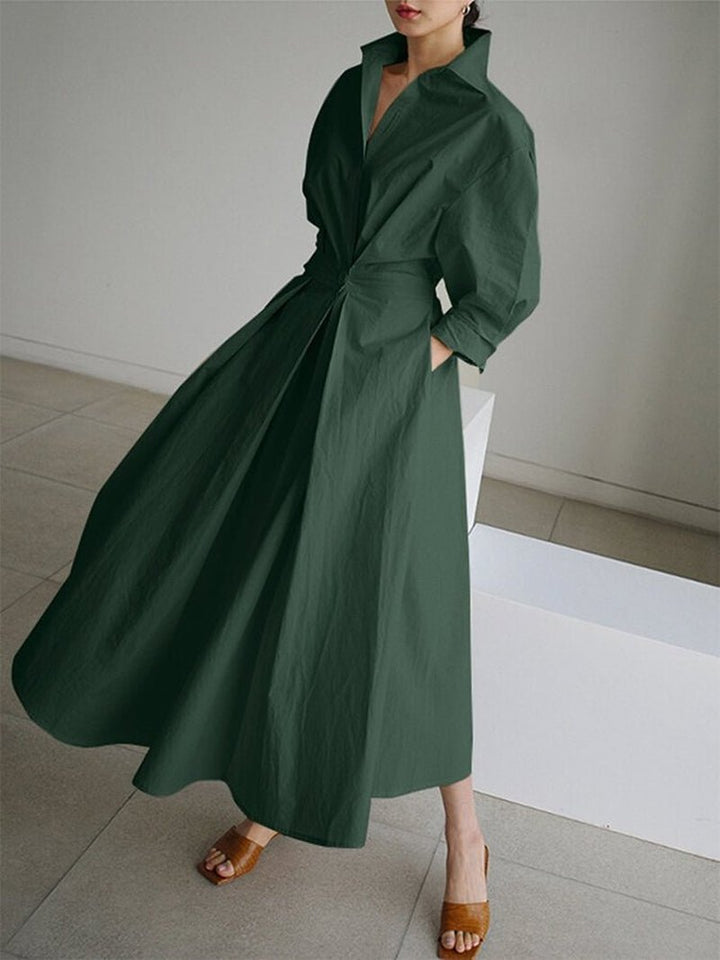 Kate | Women's V-Neck A-Line Midi Dress